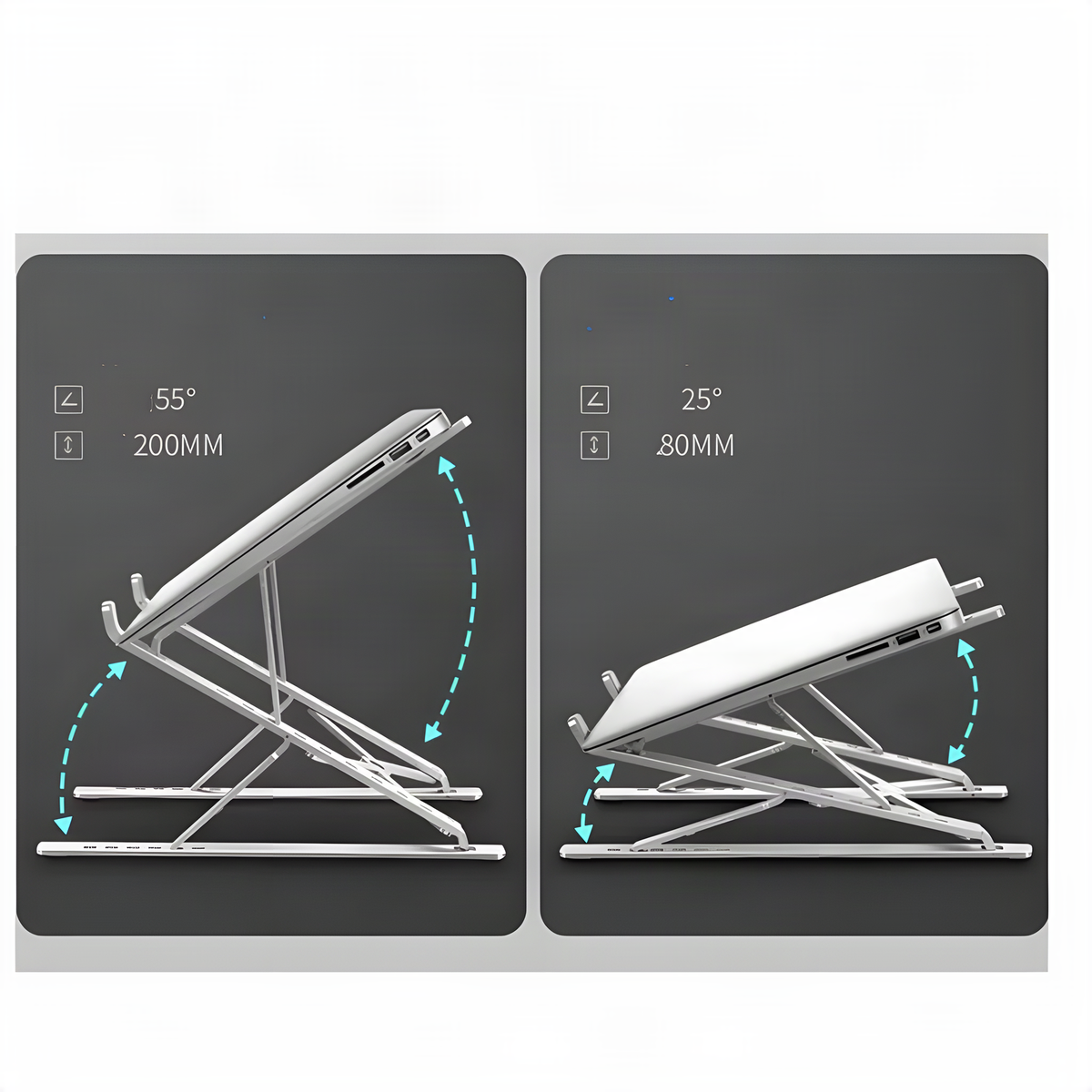 Foldable Aluminum Laptop Stand with Dual-Level Height Adjustment