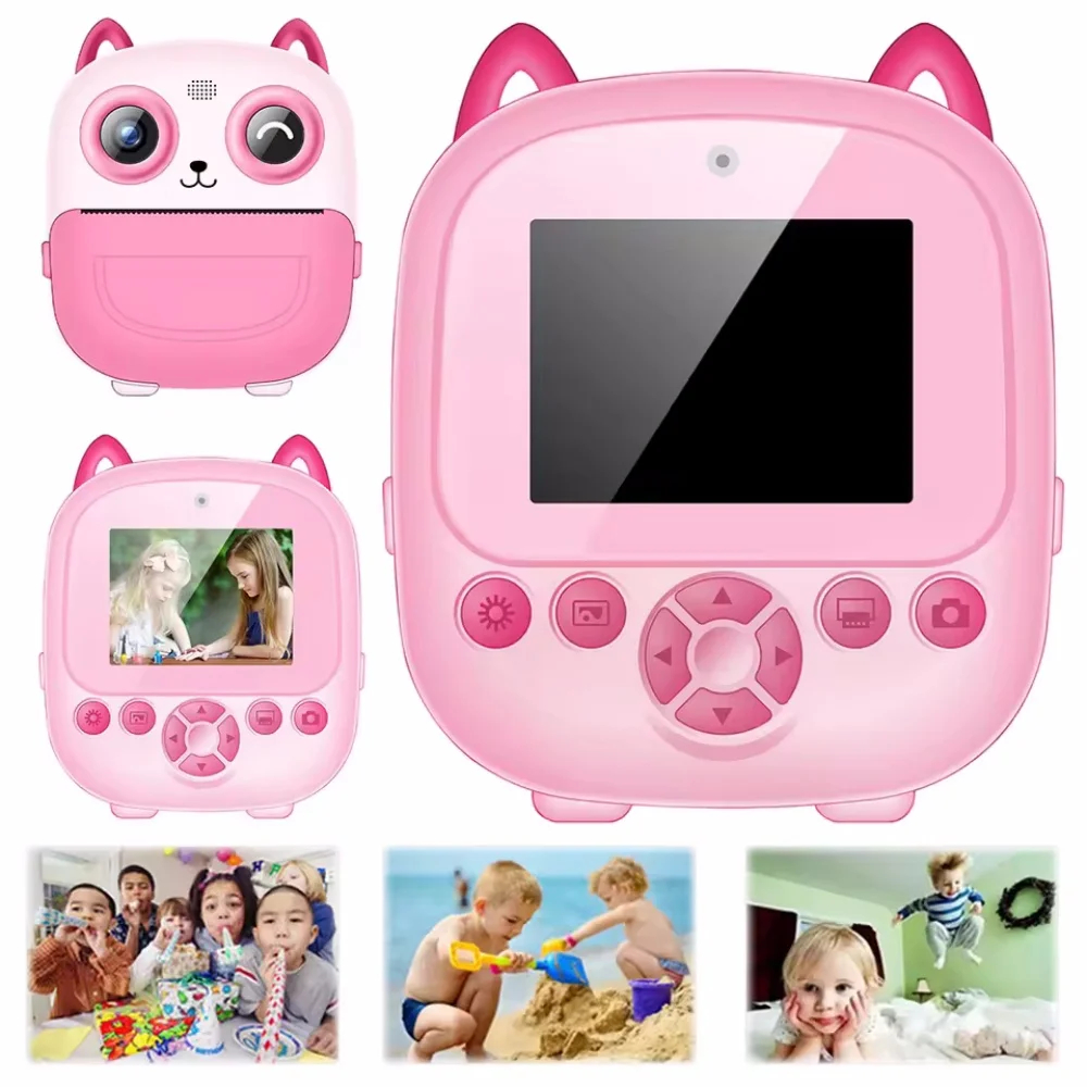 Kids Instant Print Camera with Front Lens and Thermal Printer