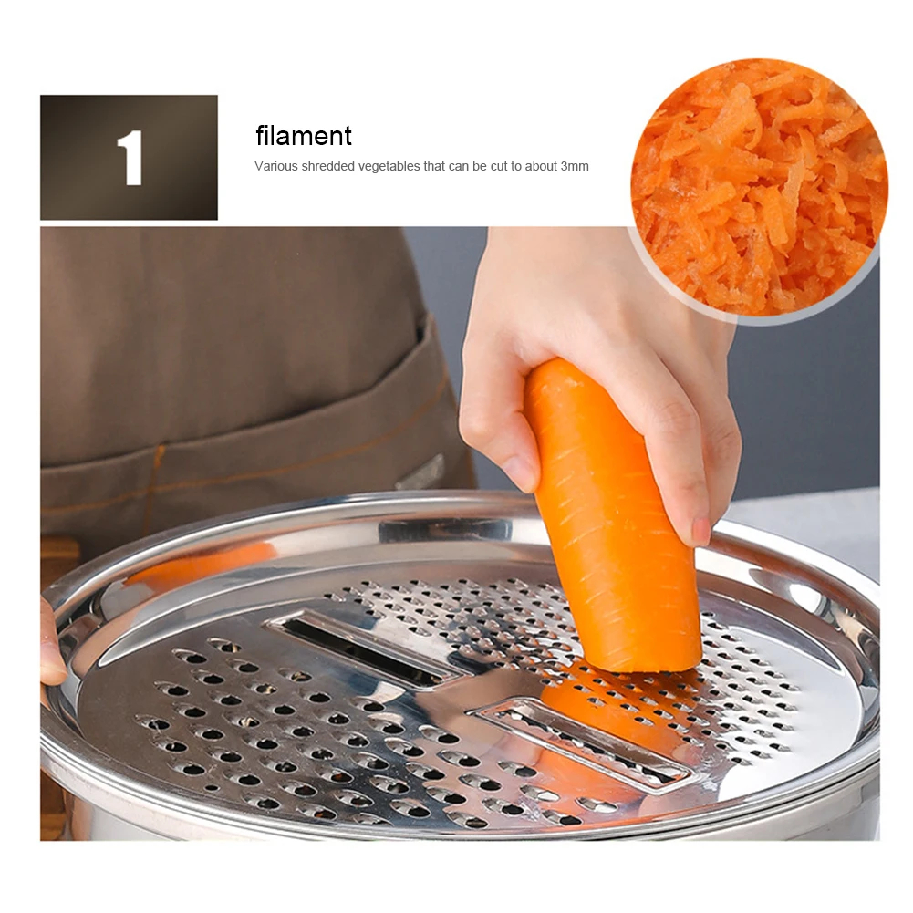 Stainless Steel Grater Bowl Set with Colander Lid 26cm
