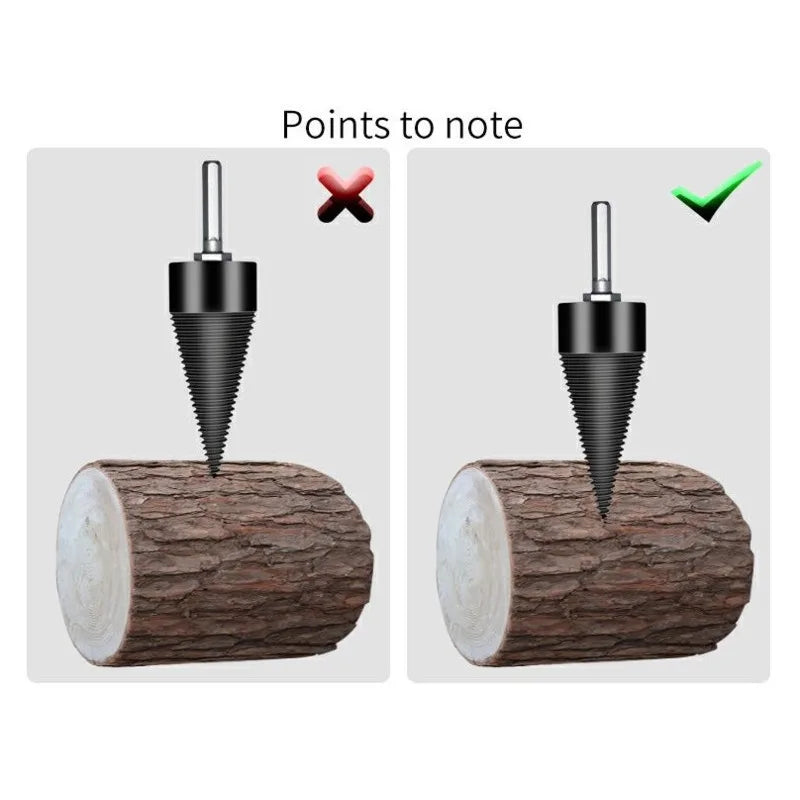 Firewood Splitter Drill Bit 42mm — Hex, Round & Square Shank