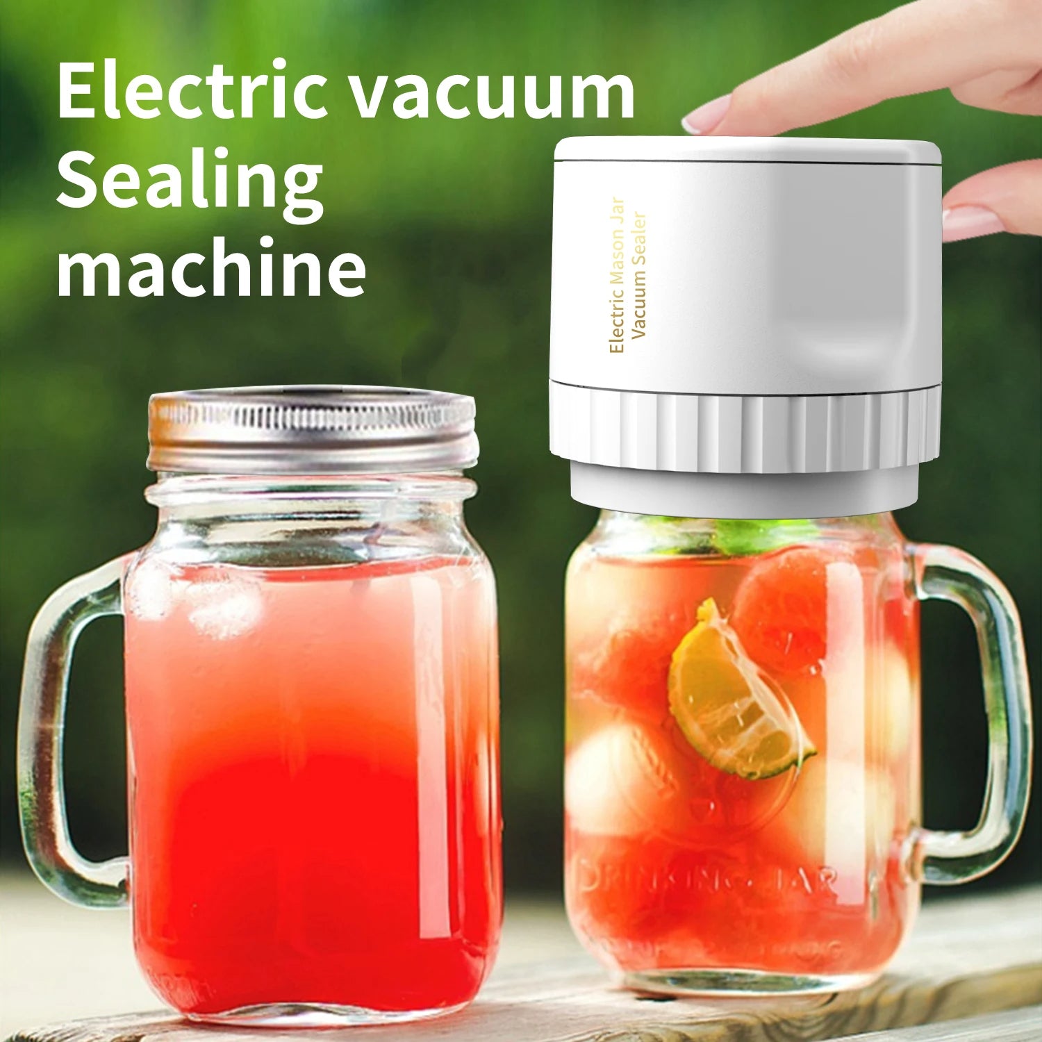 Electric Mason Jar Vacuum Sealer Kit - Cordless & Portable
