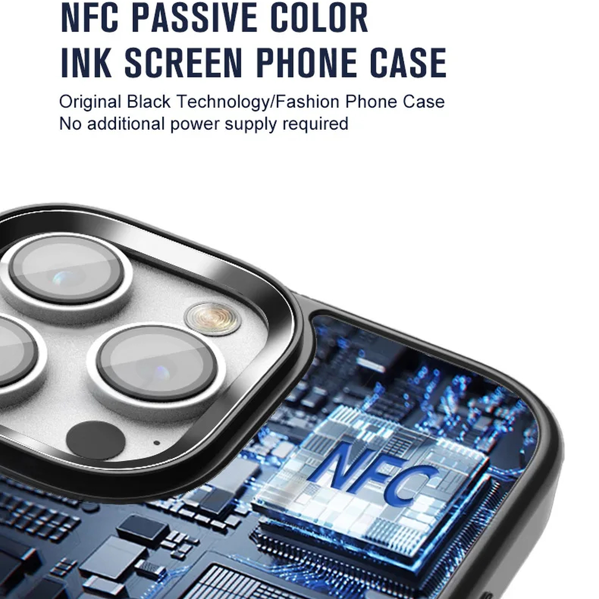 NFC E-Ink Display Phone Case for iPhone 13–16 Models