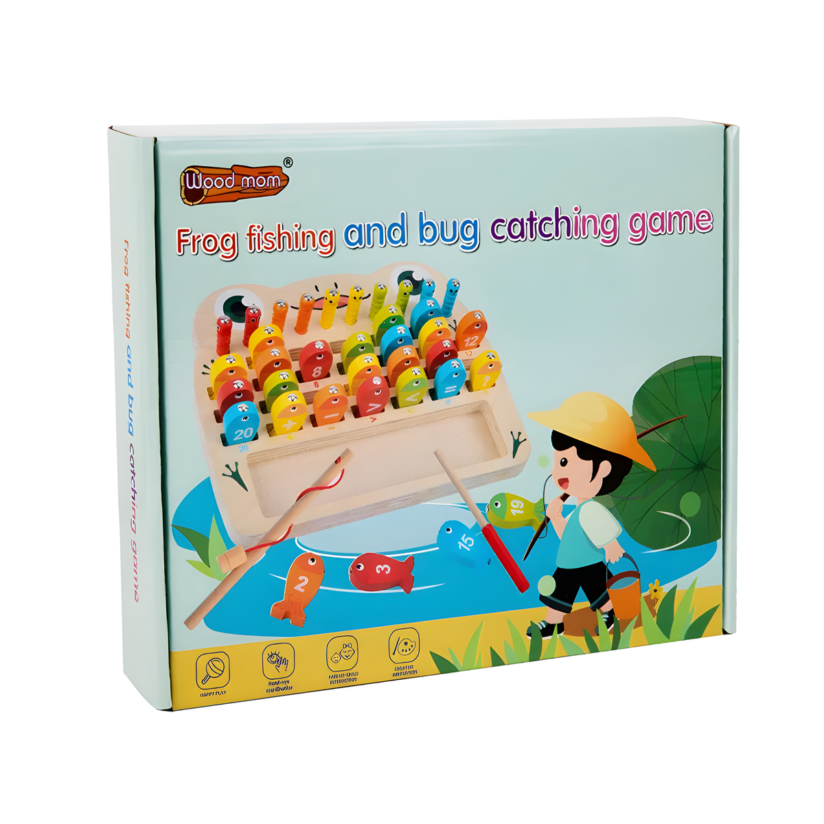 Wooden Magnetic Fishing Game for Color Matching and Play