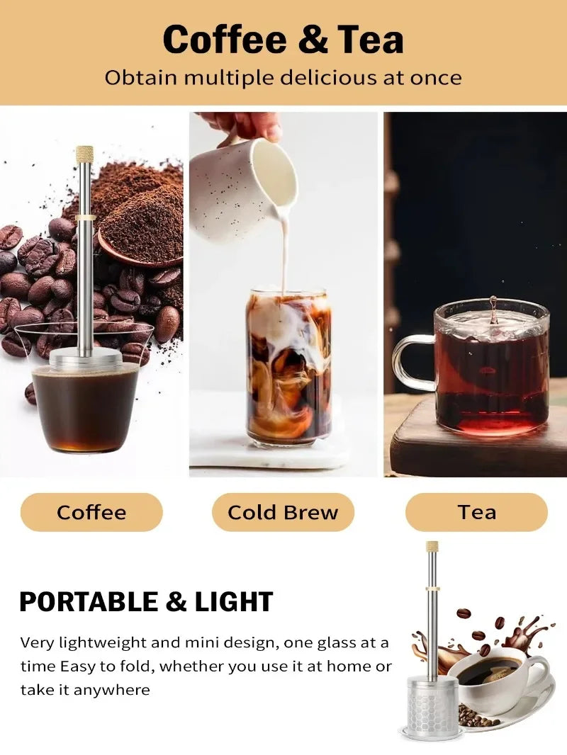 Stainless Steel Reusable Coffee & Tea Filter (Eco-Friendly & Pure Flavor)