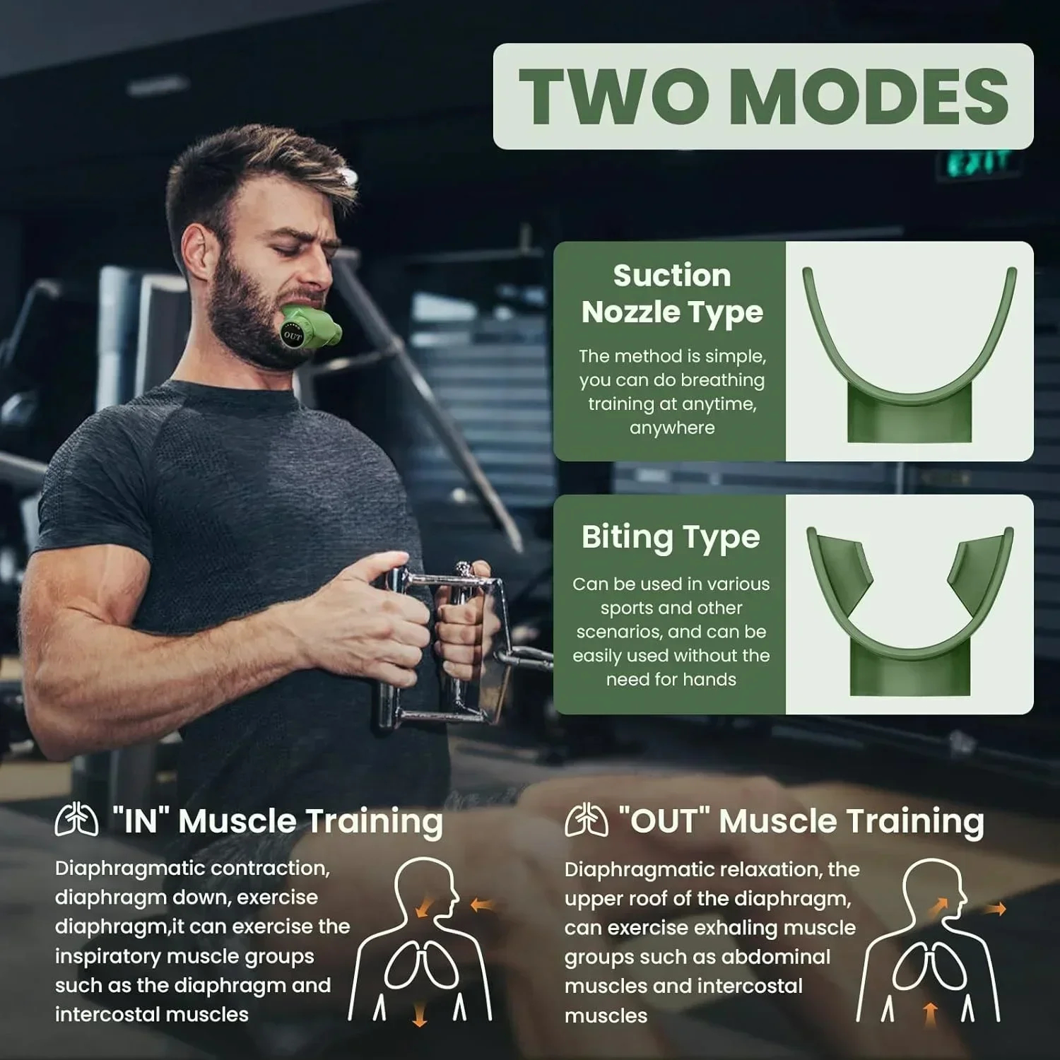 Respiratory Muscle Trainer Dual-Dial Adjustable Resistance