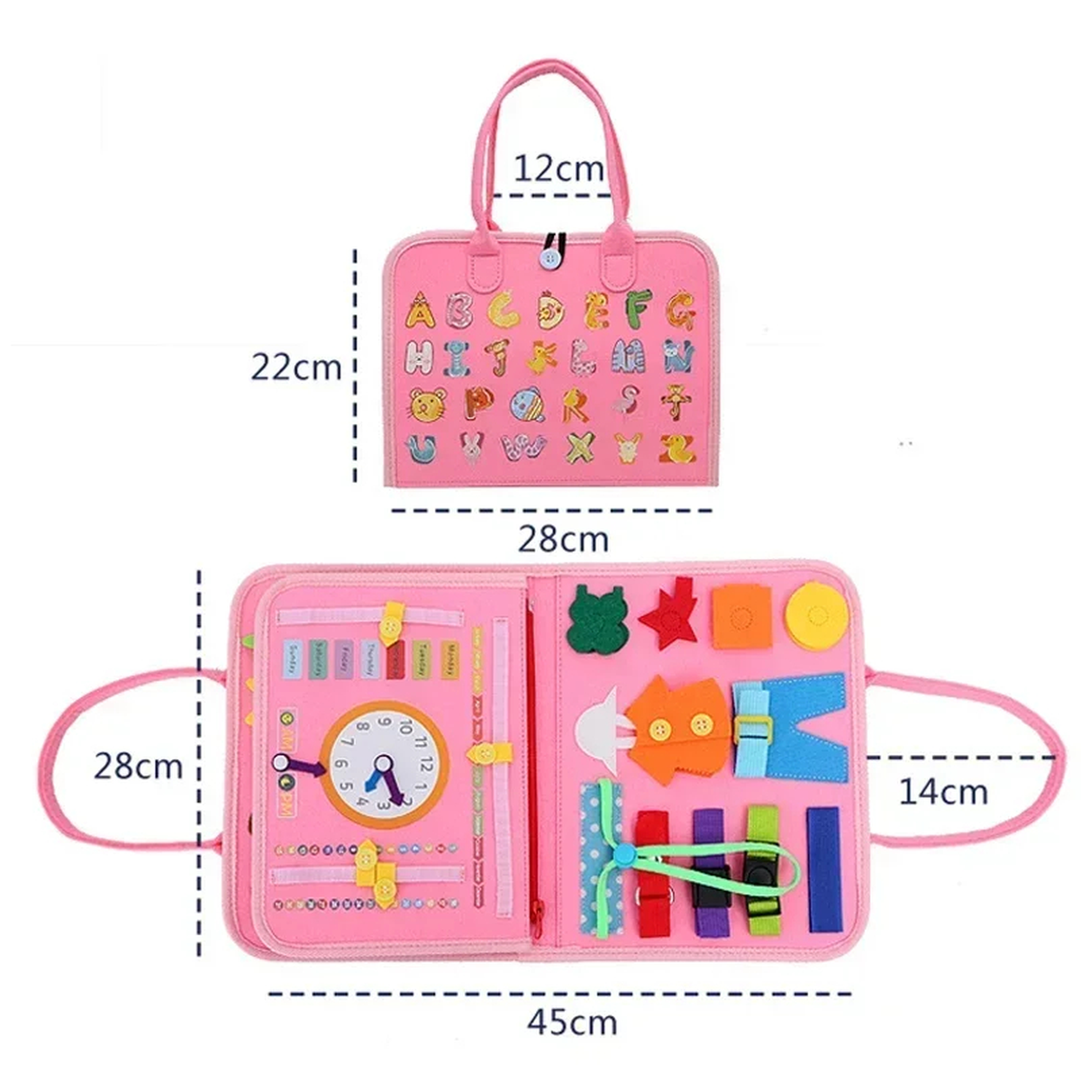 Portable Travel Activity Busy Board with Buckles and Laces