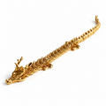 Articulated Metal Dragon Figurine, Gold-Tone Desk Display