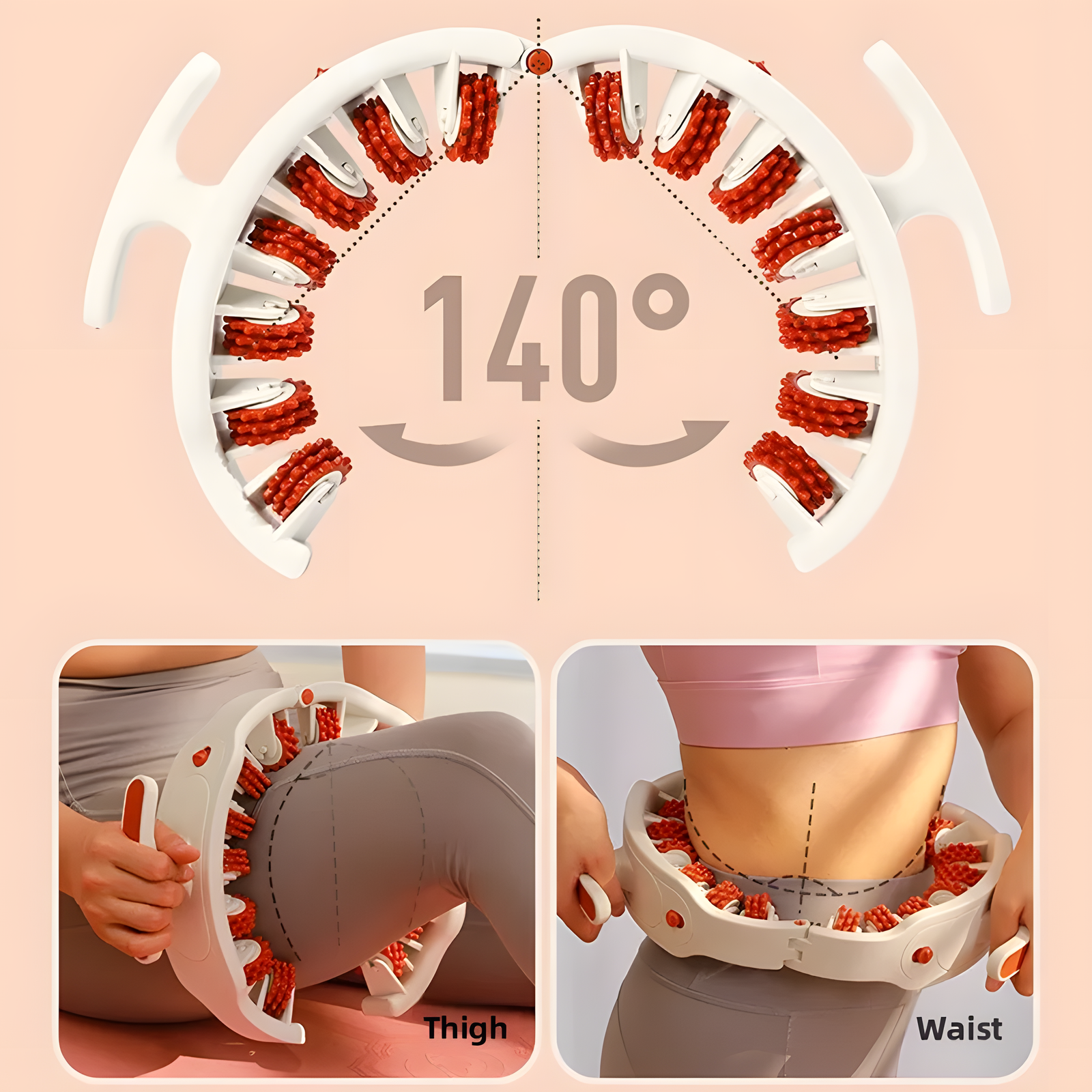 Manual Circular Massage Roller with 14 Rotating Roller Groups