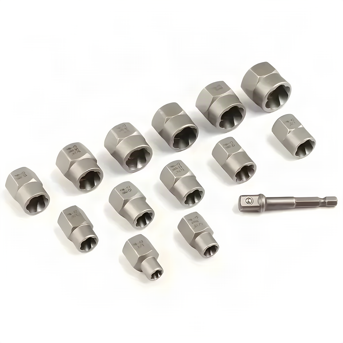 14-Piece Nut and Bolt Extractor Socket Set, 6.35 to 19 mm