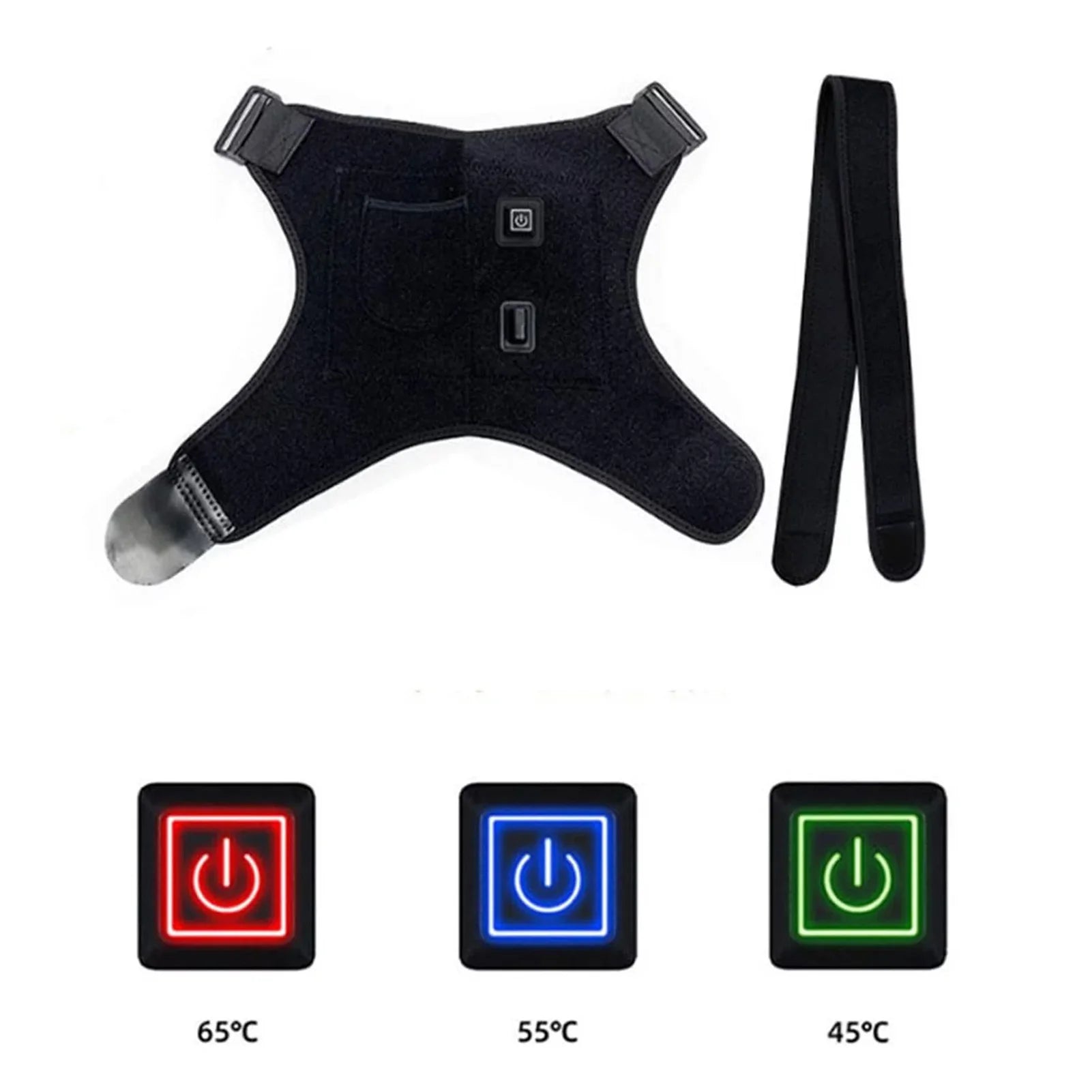 Infrared Heated Shoulder Brace – USB Rotator Cuff | 3 Heat Settings