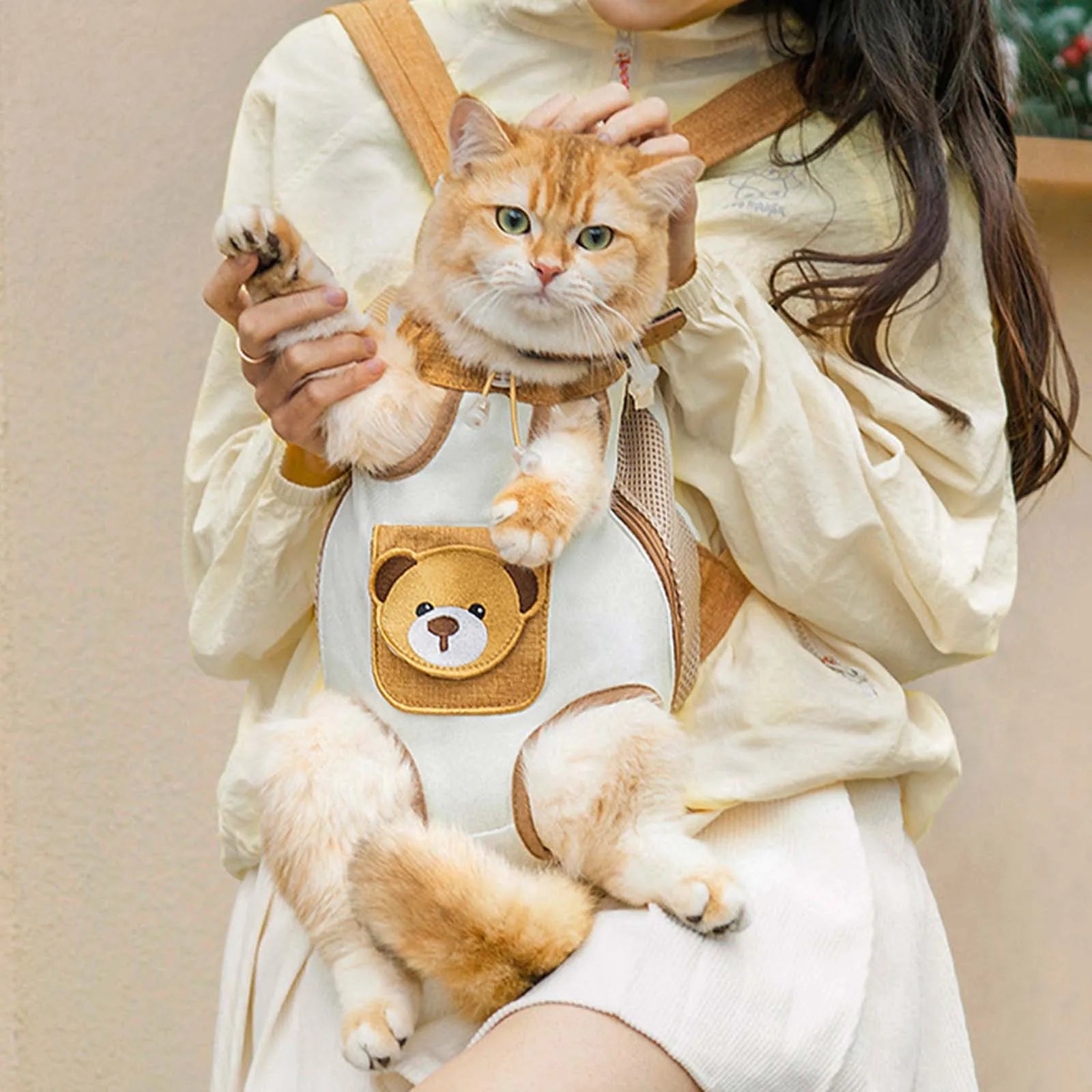 Pet Carrier Backpack Bear Design Front & Back Wear