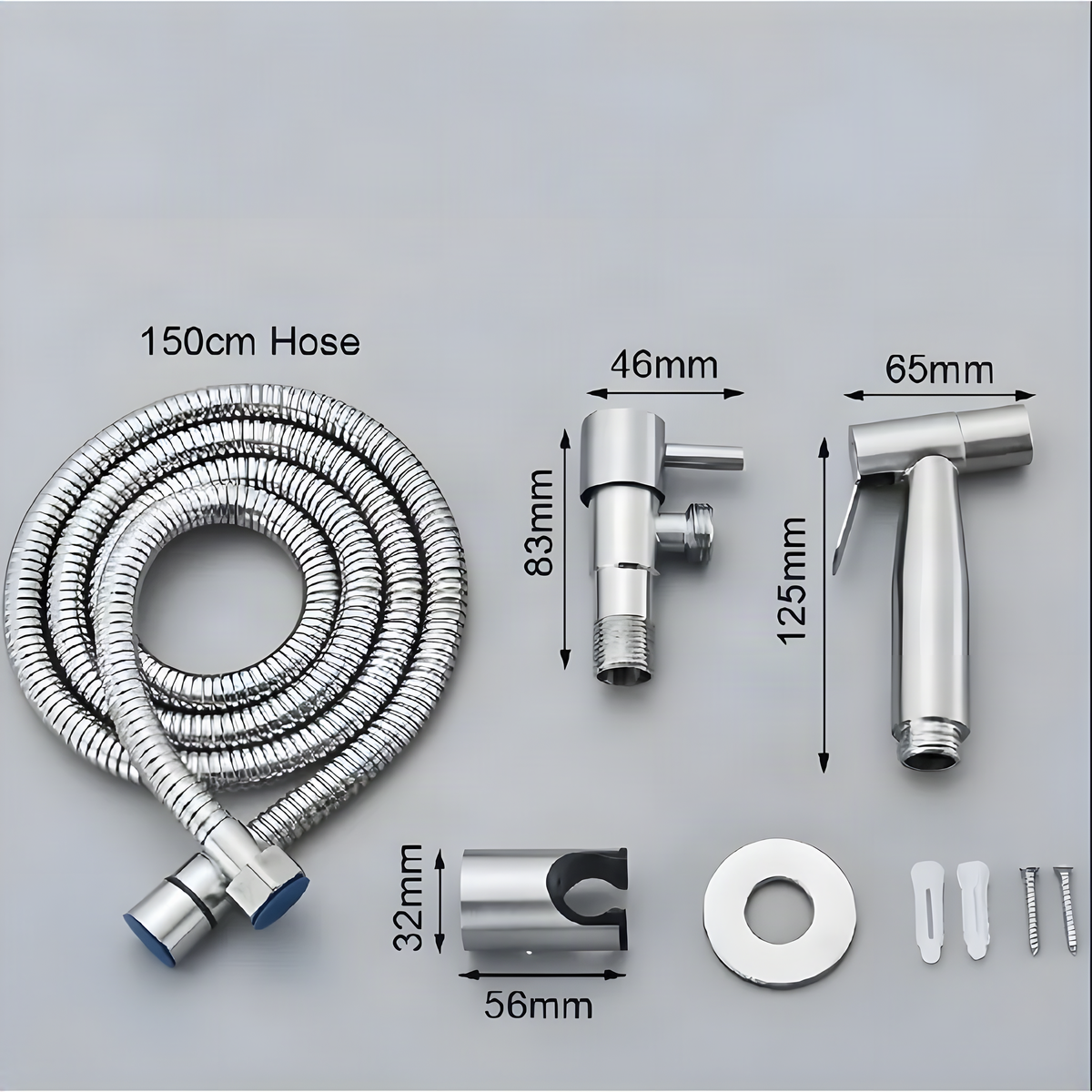 Handheld Bidet Sprayer Set with Hose, Holder and Valve