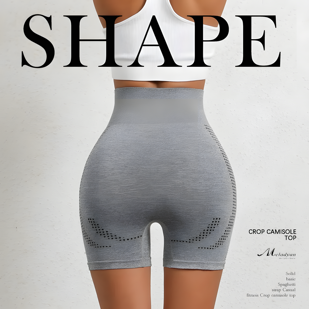 Women's High Waist Shapewear Shorts in Black and Mixed Gray
