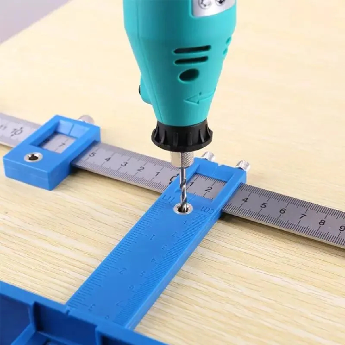 Cabinet Handle Drilling Jig, Adjustable Guides and Edge Stop