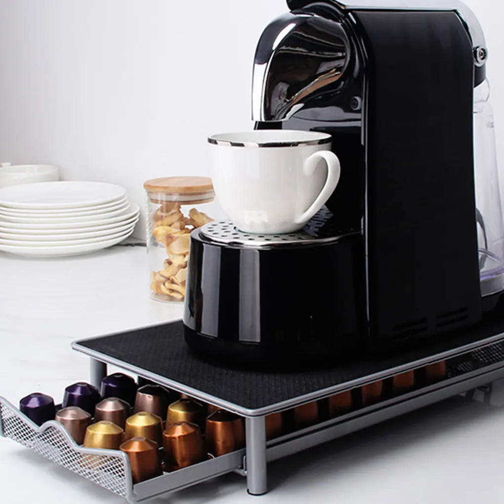 Pull-Out Coffee Capsule Drawer Rack for Organized Kitchen Storage