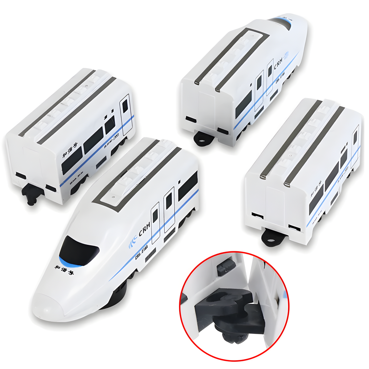 High-Speed Train Toy, Connected 3-, 4- or 5-Car Options