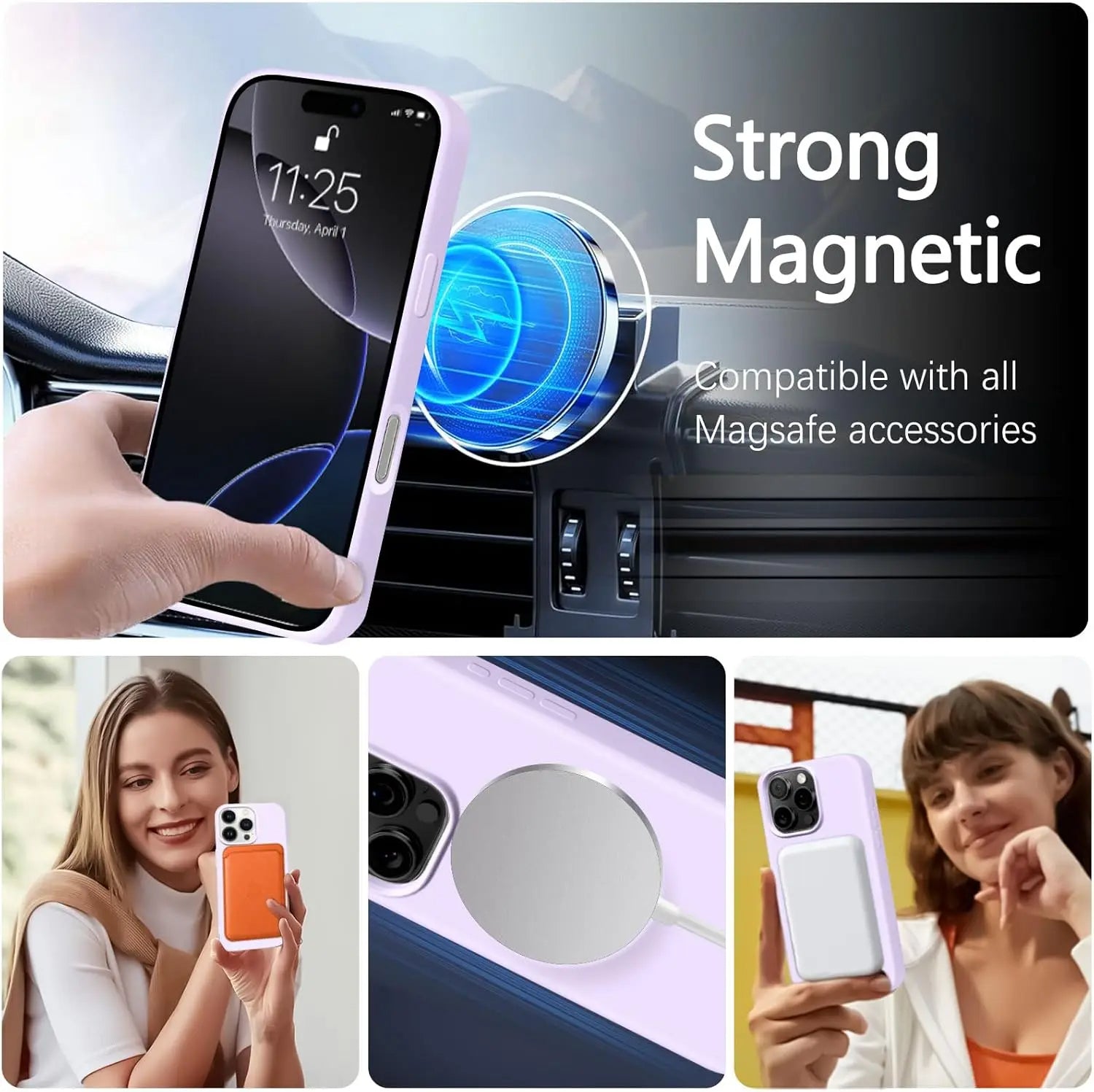 Magnetic Phone Case with Lanyard Strap - Compatible with iPhone 14/15/16