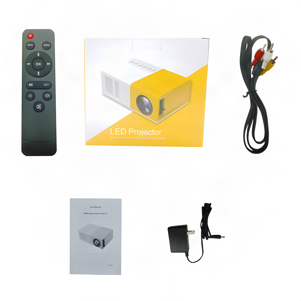 Portable Mini LED Projector with Manual Focus and Top Controls