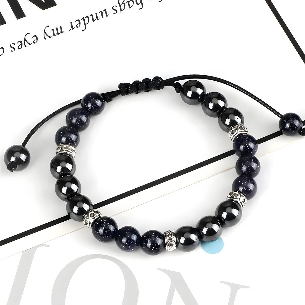 Adjustable Braided Bead Bracelet with Sliding Knot Closure