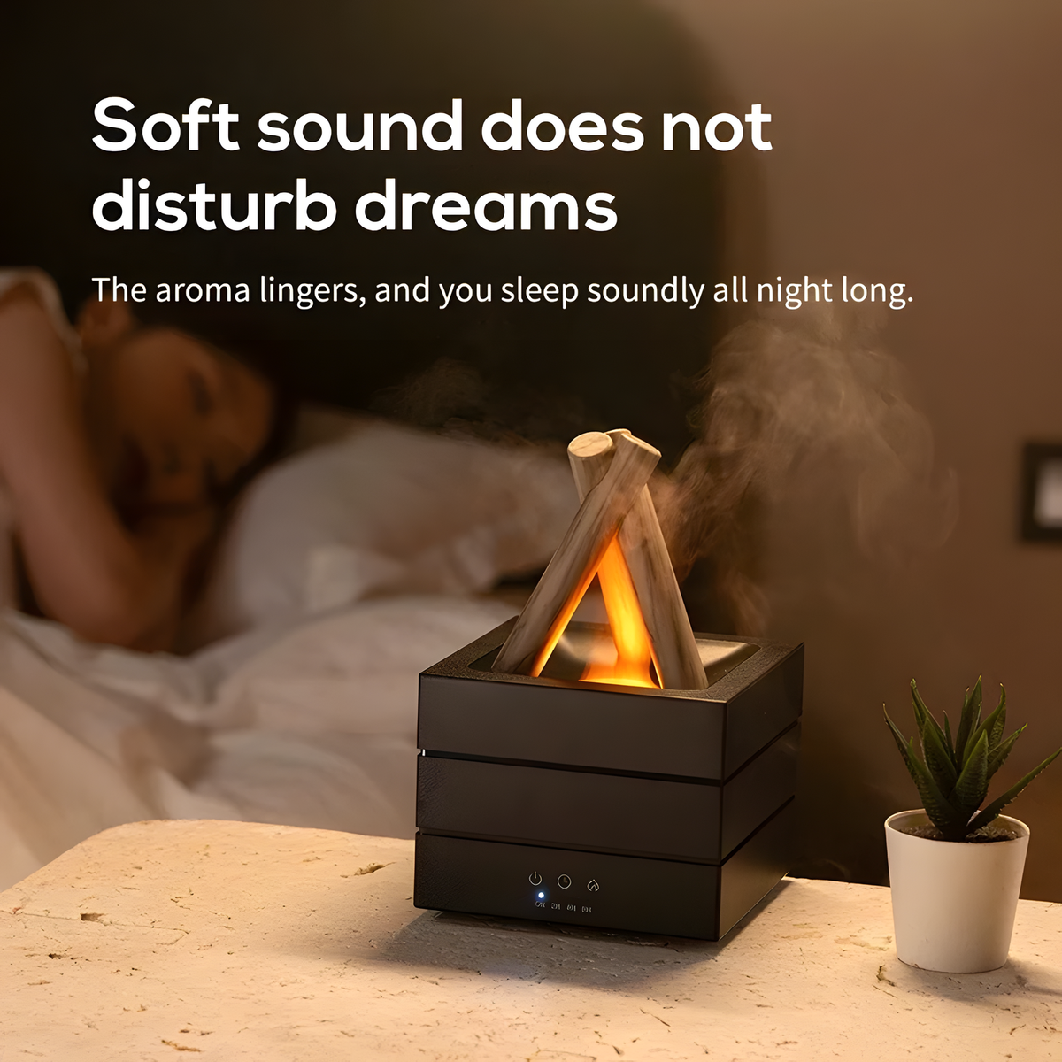 Flame Aroma Diffuser, Campfire Design, Remote & Timer