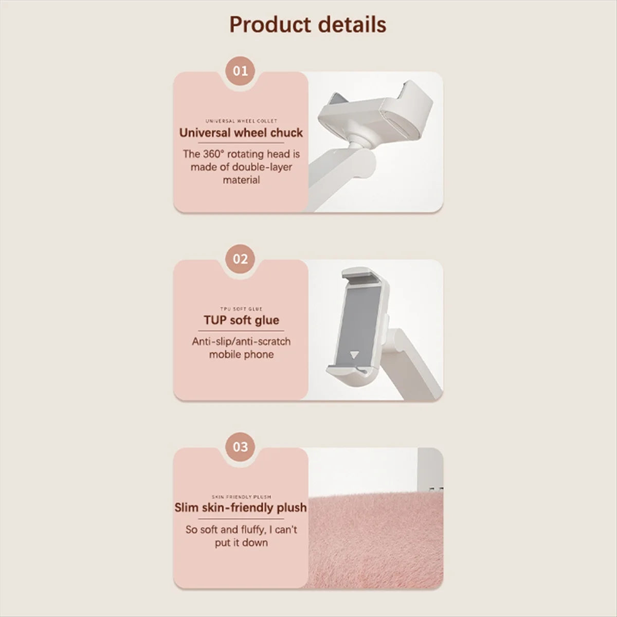 Magnetic Phone Pillow Stand Soft Bedside Holder 3 Colors