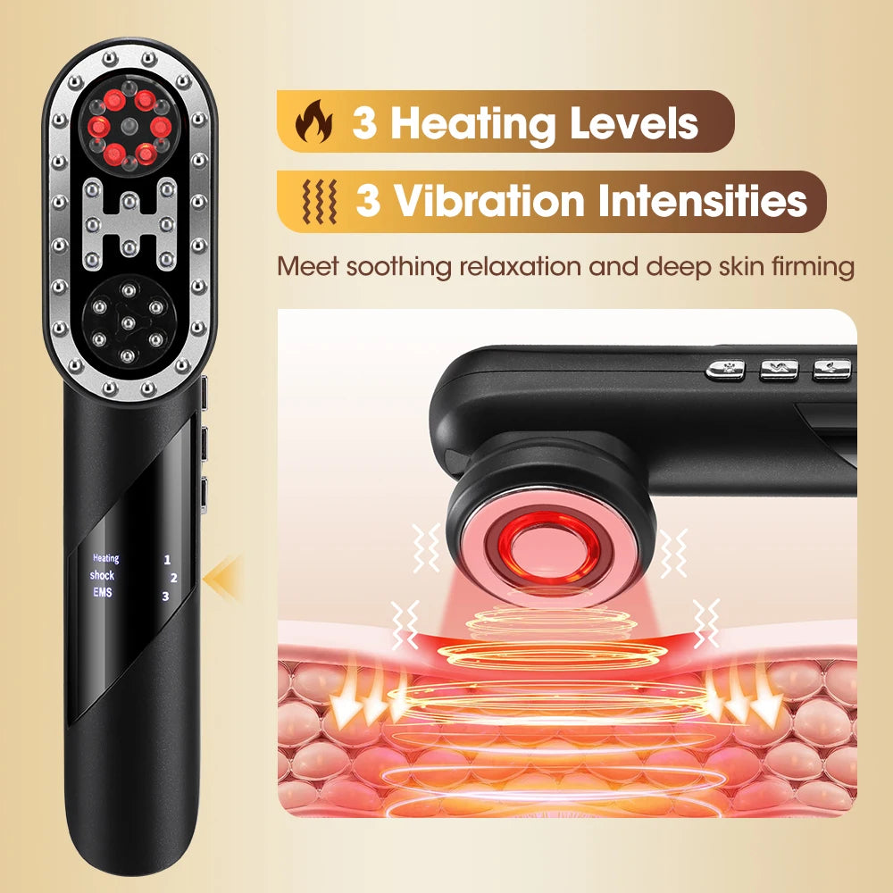 4-in-1 Electric Scalp Massager Comb with EMS & Red Light