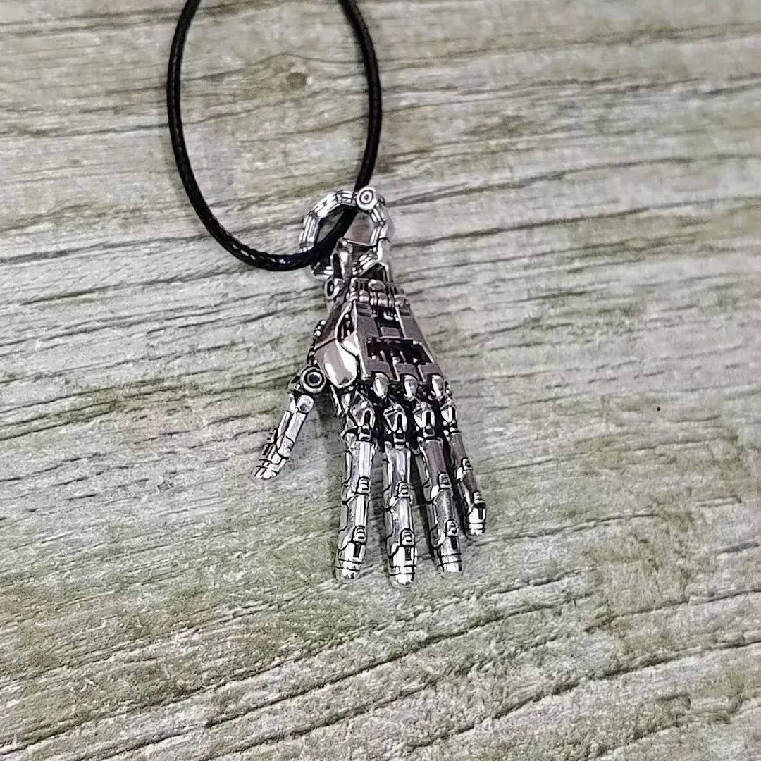 Retro Mechanical Hand Pendant Necklace for Themed Styling