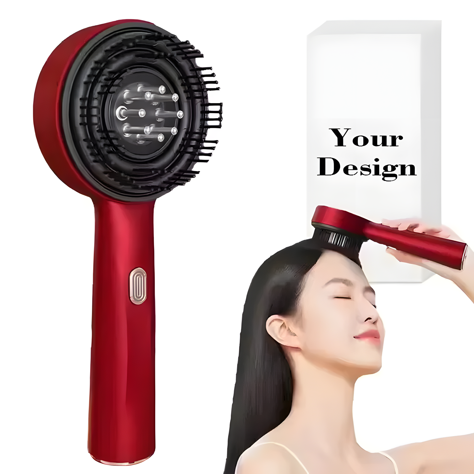 Red Light Scalp Massage Comb – USB Rechargeable with Liquid Chamber