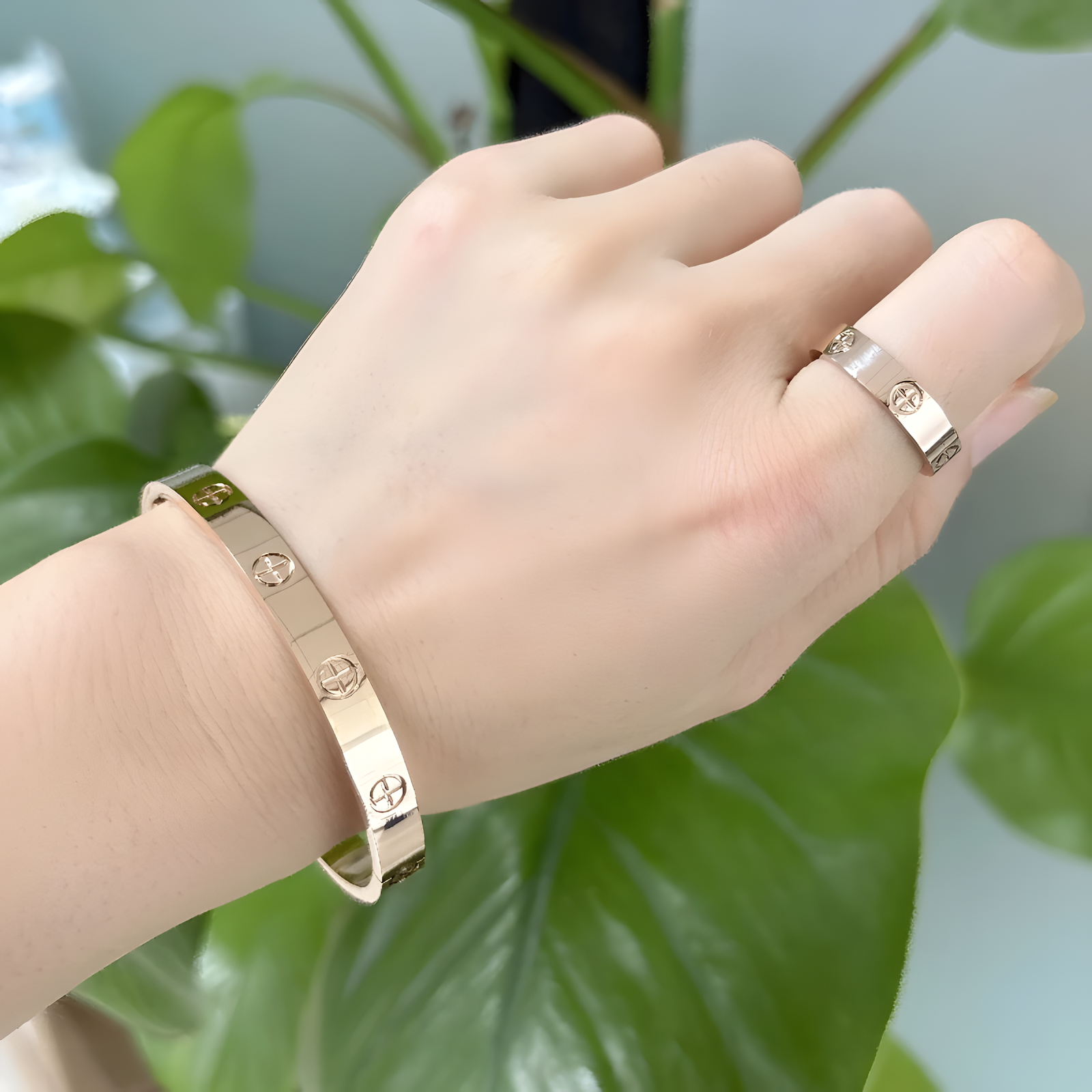 Titanium Steel Cuff Bracelet – Silver, Rose Gold & Gold 16–21cm