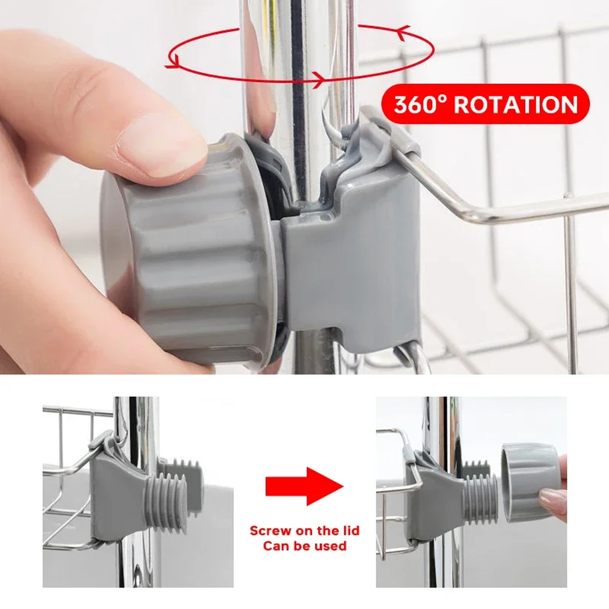 Adjustable Stainless Steel Faucet Sink Rack for Sponges