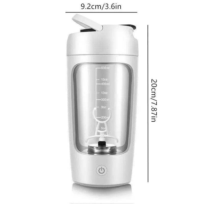 2-in-1 Portable Electric Protein Shaker Blender (Clump-Free Mixing & Powder Storage)