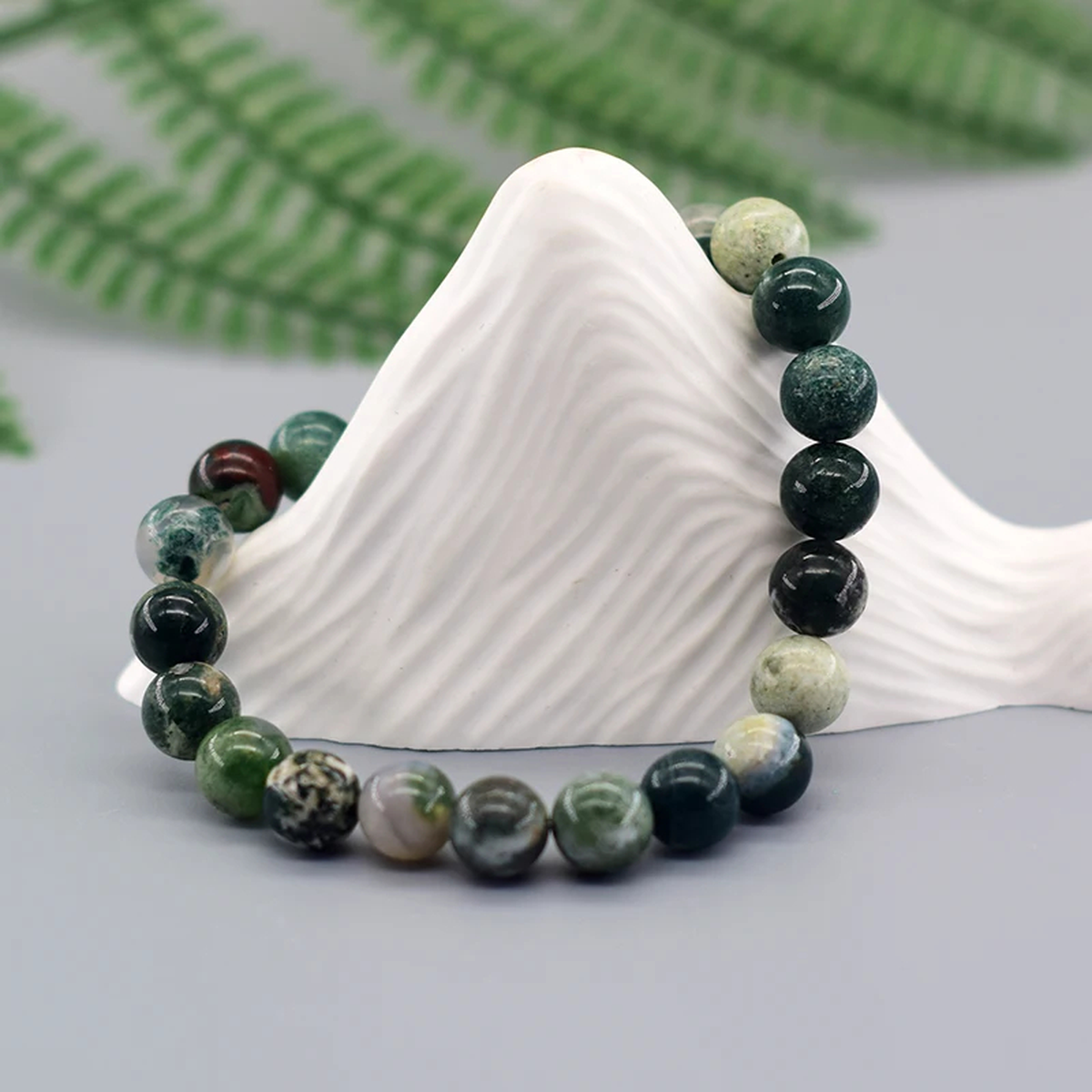 Stone-Look Bead Stretch Bracelet