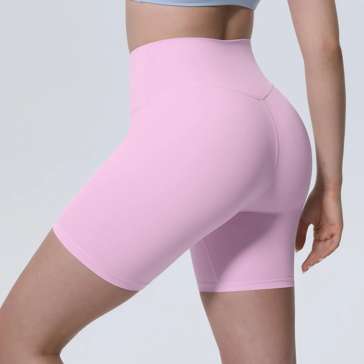 Women's High-Waist Biker Shorts with a Wide Stretch Waistband