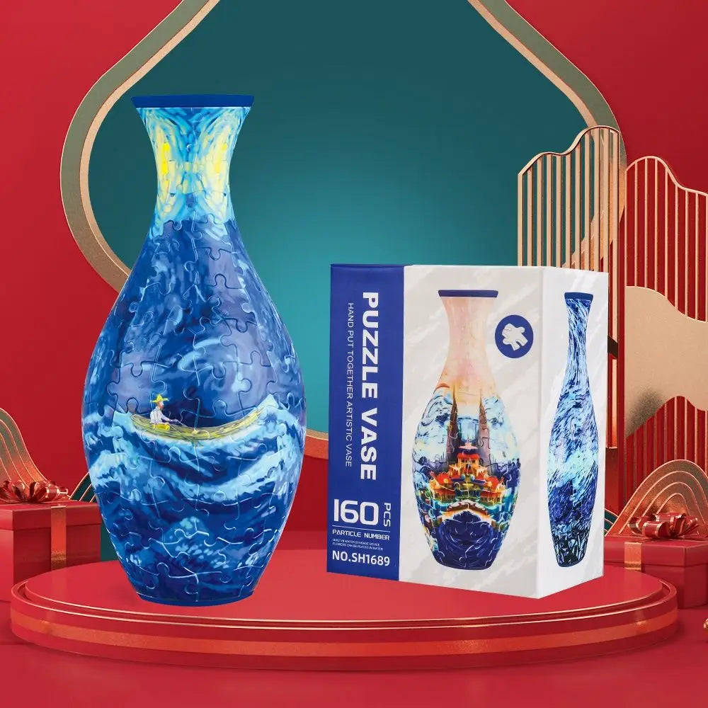 3D Vase Puzzle - 160 Pieces Functional Flower Vase with Stand - TradixPro