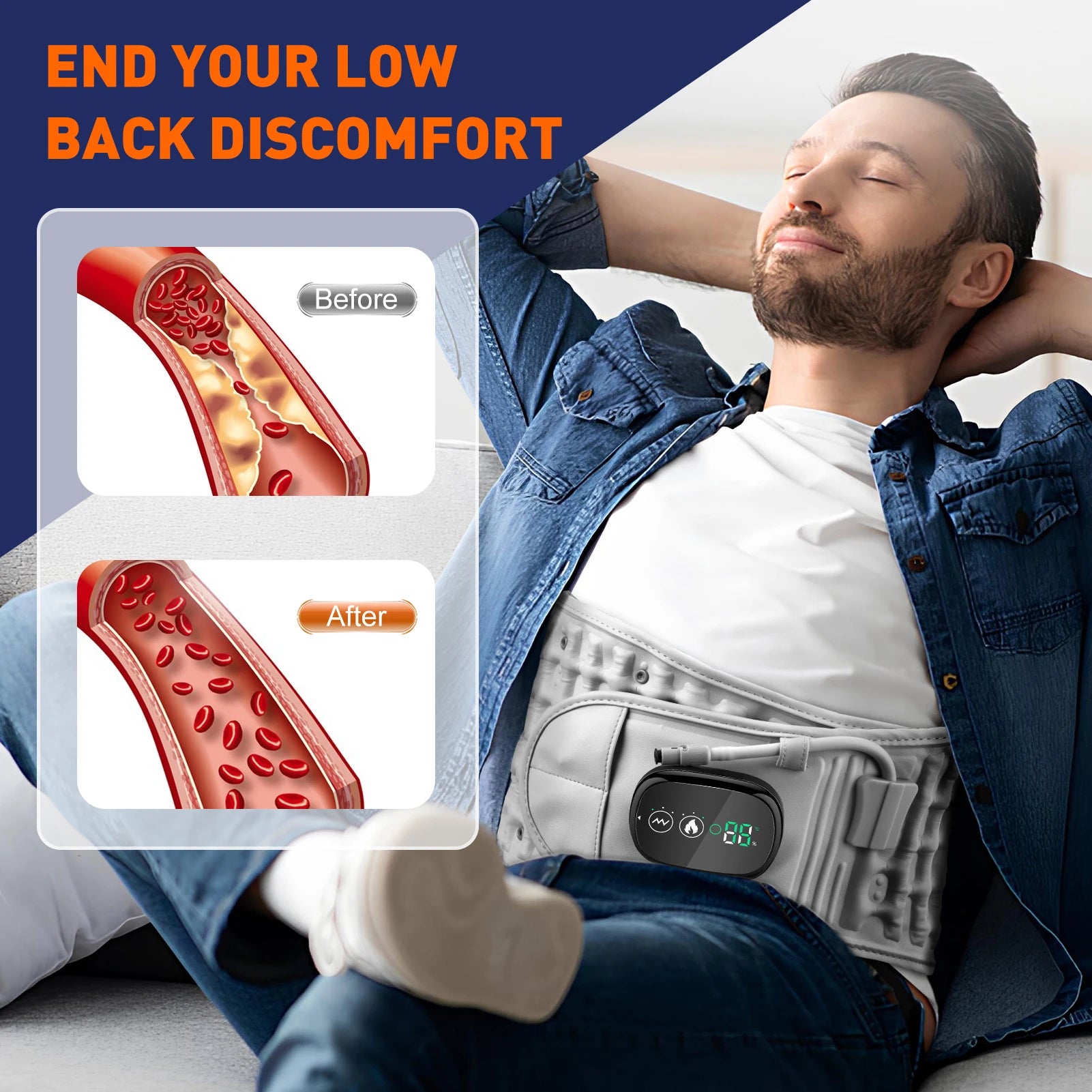 Spinal Decompression Belt with Heat & Vibration Massage