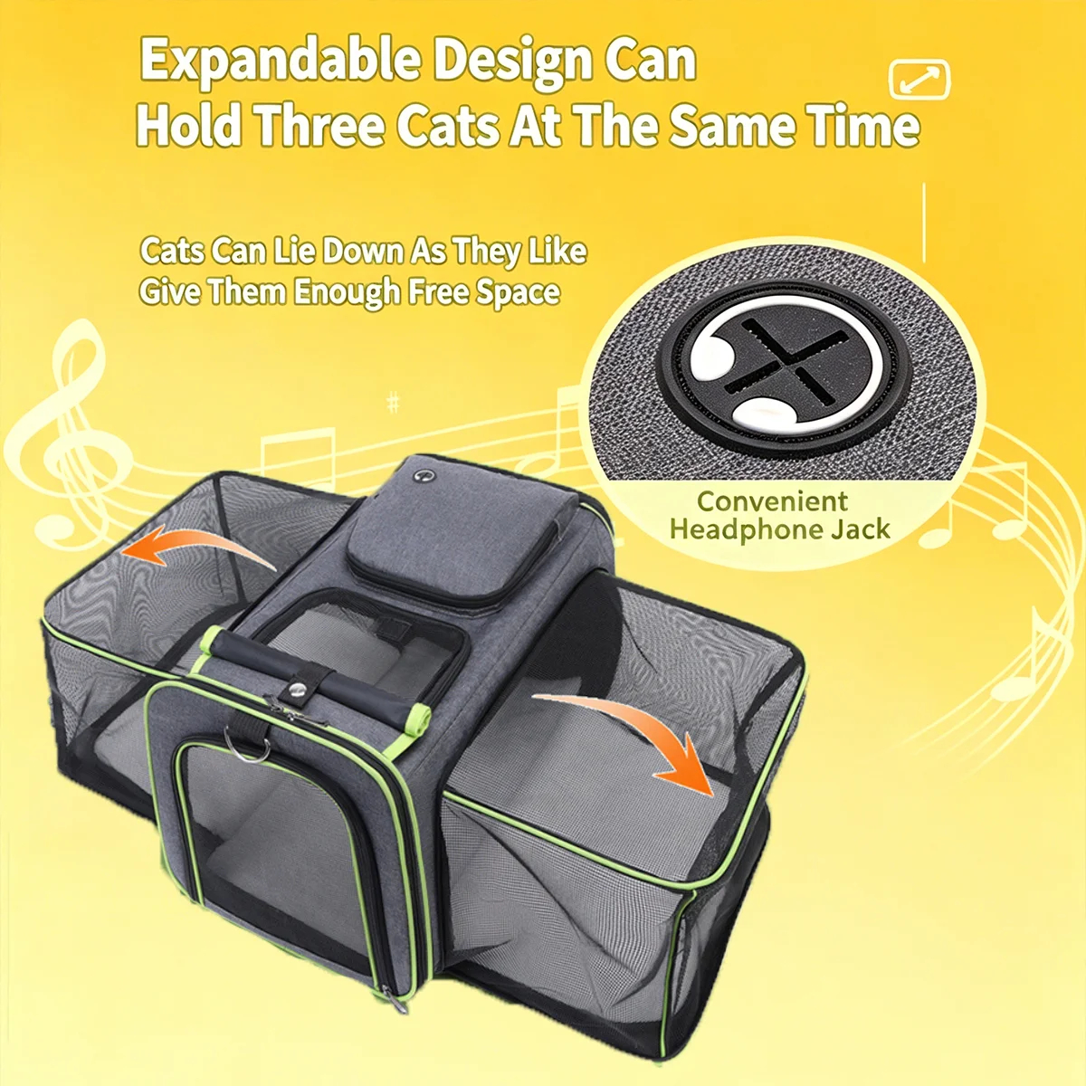 Expandable Mesh Pet Travel Carrier for Cats and Small Dogs