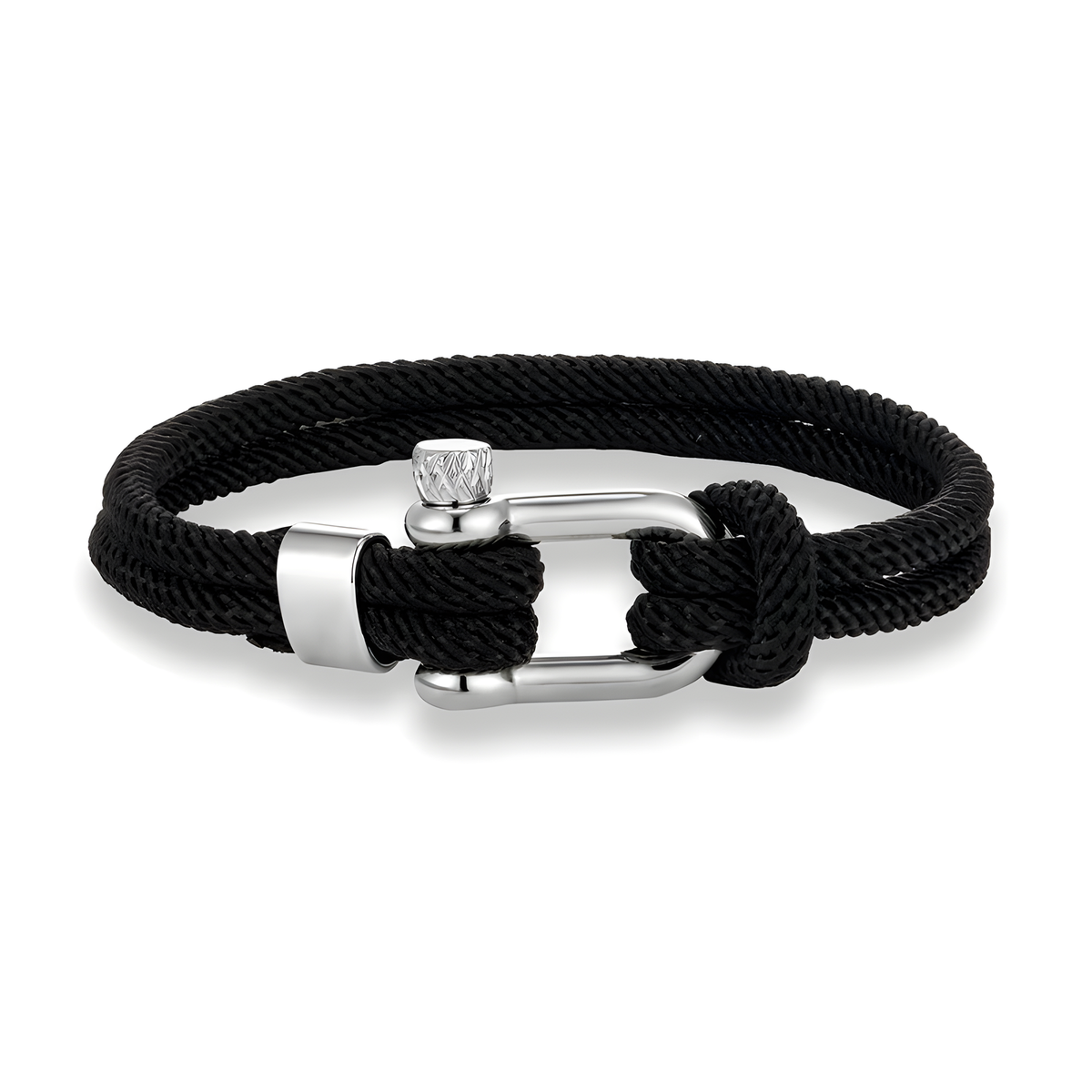 Braided Cord Bracelet, Nautical Shackle Clasp, Six Colors