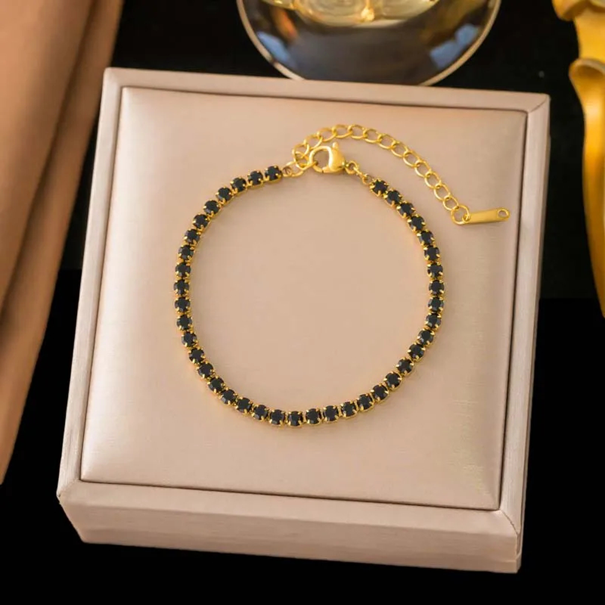 Colorful Beaded Accent Bracelet with Polished Details for Layering