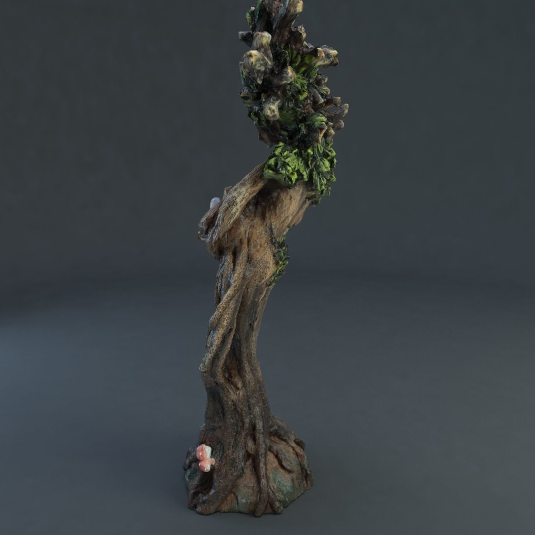 Tree and Bird Resin Statue – 17cm Decorative Figurine