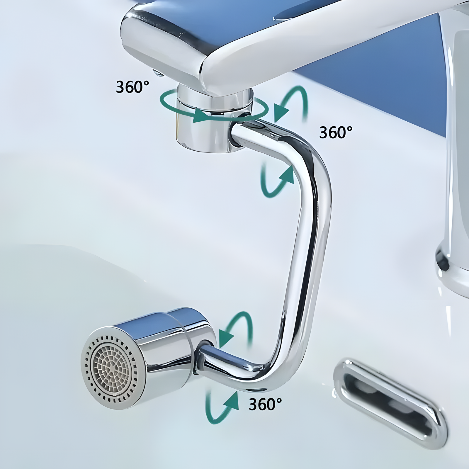360° Rotating Faucet Extender U-Shape Dual Outlet
