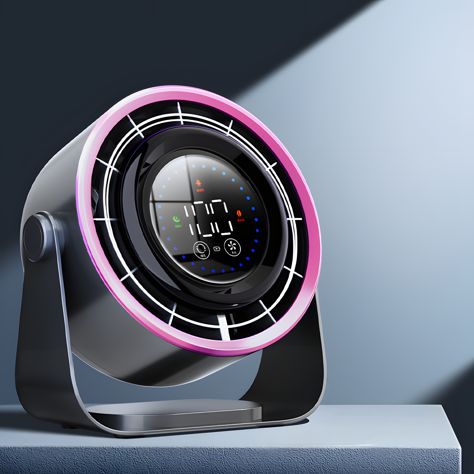 Rechargeable Wall-Mount Desk Fan 5-Speed USB Charging 3 Colors