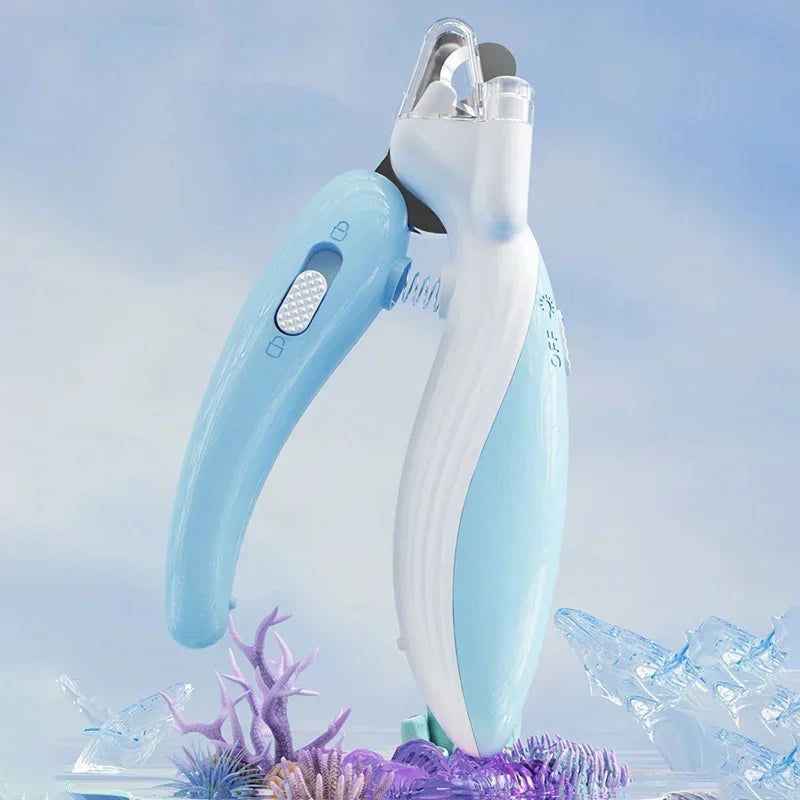 Pet Nail Clipper with LED Light & Built-In Nail File