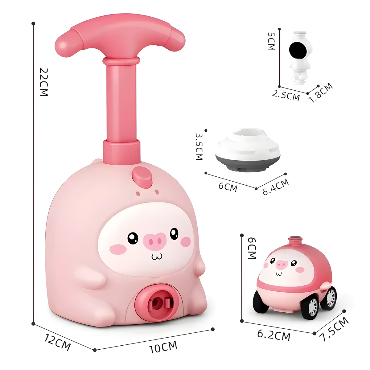 Balloon-Powered Toy Car Set with Animal Pump and Two Cars