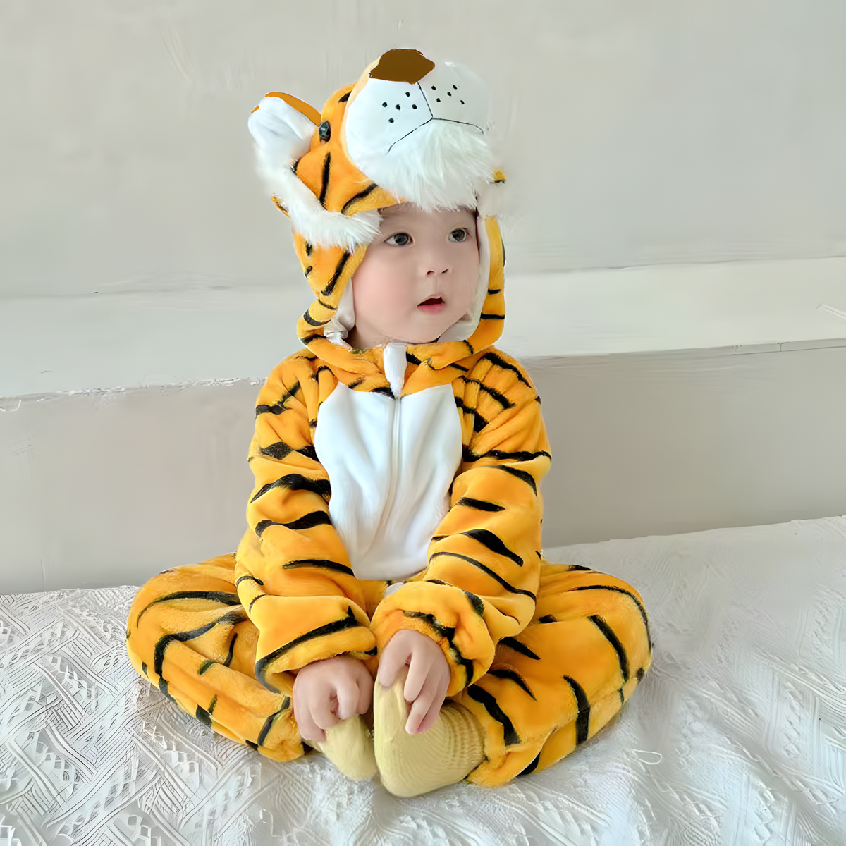 Fleece Animal Hooded Baby Romper for Babies and Toddlers