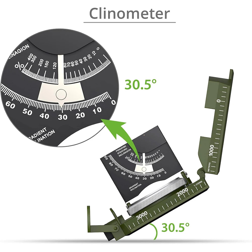 Outdoor Camping Compass with Metal Body & Direction