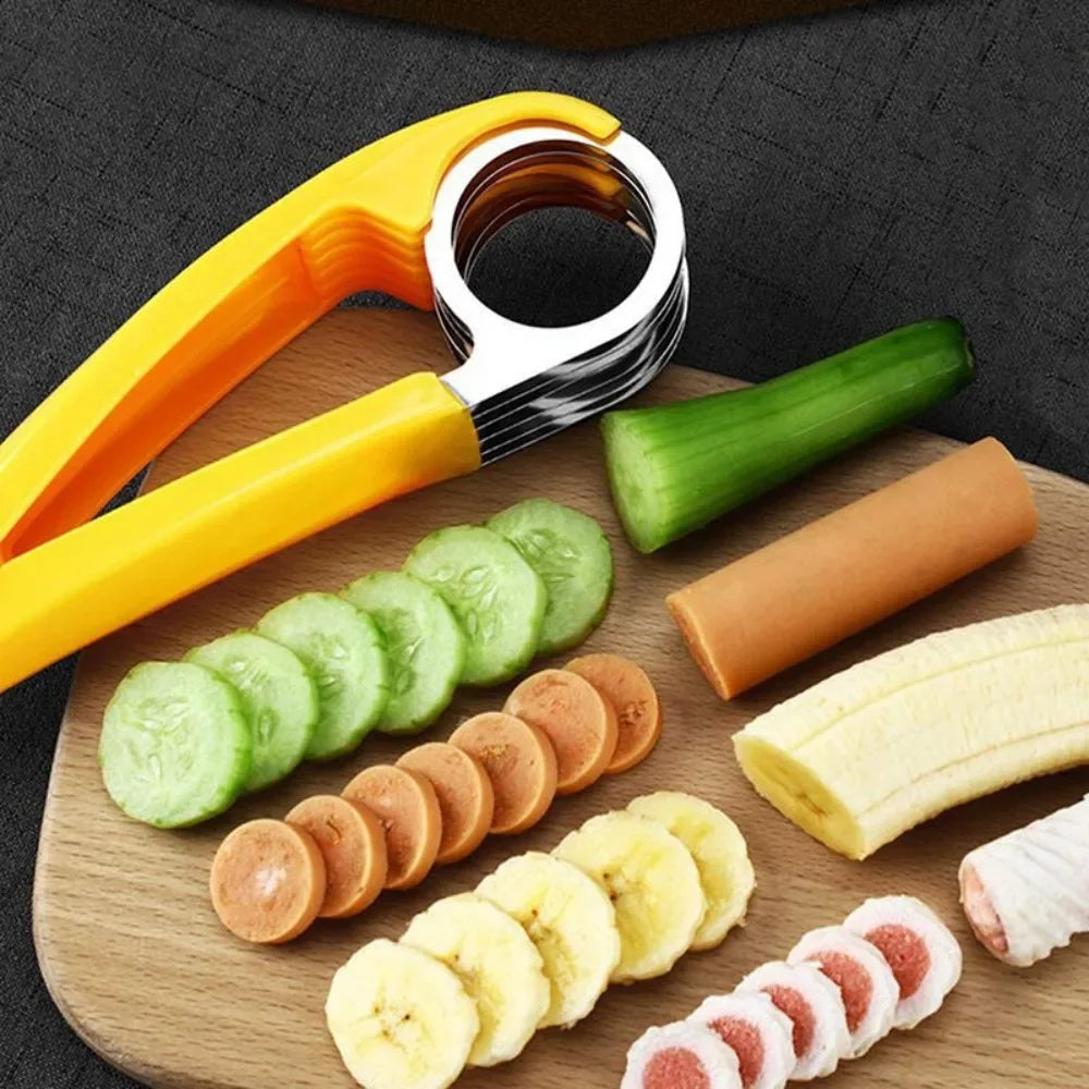 Quick & Safe Banana Slicer Tool (Uniform Slices for Meals & Desserts)
