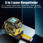 3-in-1 Laser Measure Tape - Digital Distance Meter with LCD Display