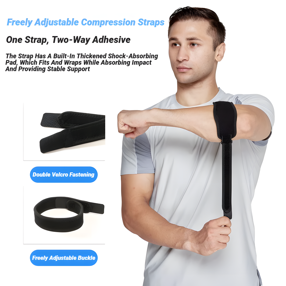 Adjustable Sports Elbow Support Strap with Cushioned Pad