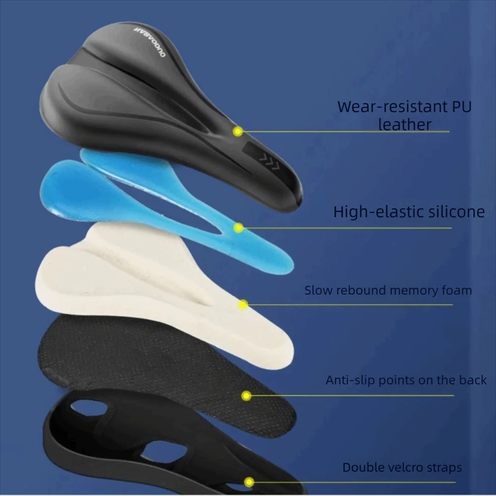 Padded Silicone Bicycle Seat Cover – Waterproof Comfort Saddle