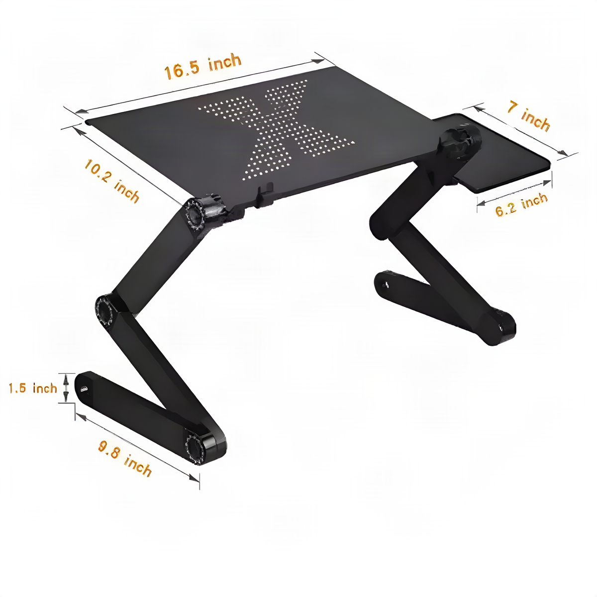 Adjustable Folding Laptop Stand with USB Fan and Mouse Shelf